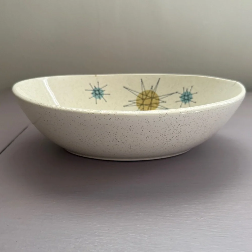 Franciscan Atomic Starburst Oval Serving Bowl 8.25” Vegetable Side Vintage MCM B